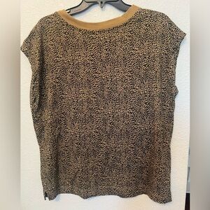 Medium LOFT T-Shirt Animal Print Cap Short Sleeve Stretch Relaxed Fit Tee